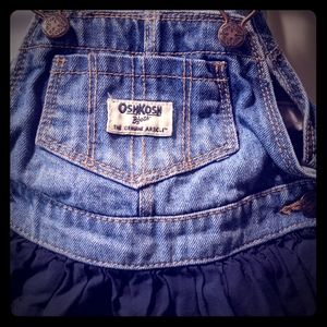 Oshkosh skirt overalls 12 months+pink shirt